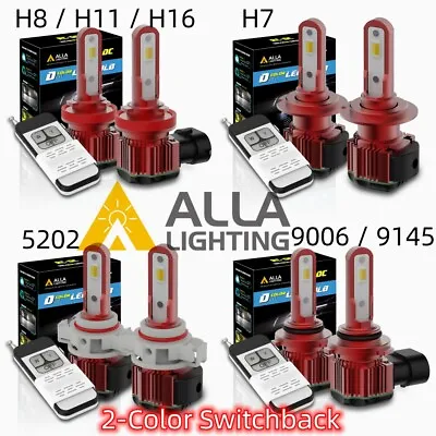 ALLA RCDC Remote Controlled 2-color Switchback LED Fog Lights Bulbs H8 9145 9006 • $34.98