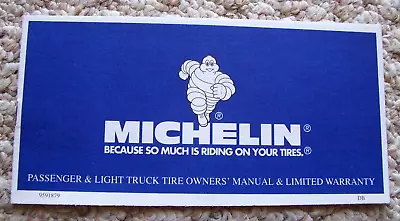 Vintage Michelin Tire Advertising Owners Manual Limited Warranty Brochure 1996 • $3.95