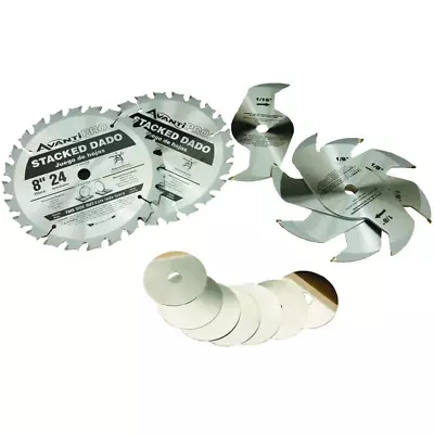 Stacked Dado Saw Blade Set 8 In. X 24-Teeth Circular Table Saws Woodworking Shop • $75.02