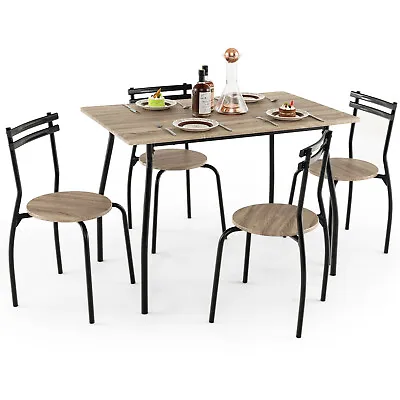 $179.95 • Buy Giantex Dining Table Set Chairs Wood Metal Frame Space-saving Kitchen Furniture