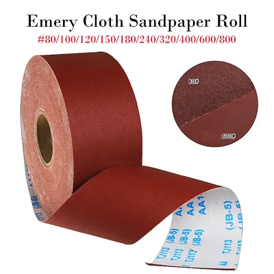 4'' 100mm Wide Emery Cloth Roll Aluminium Oxide Sanding Sandpaper 80 - 800 Grit • $15.79