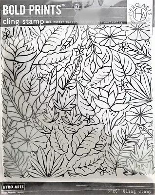Jungle Bold Prints 6  X 6  Rubber Cling Background Stamp By Hero Arts CG778 NEW! • $8.99