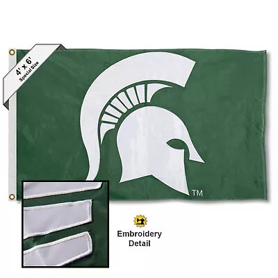 Michigan State University Spartans 4x6 Foot Embroidered And Appliqued Large Flag • $66.95