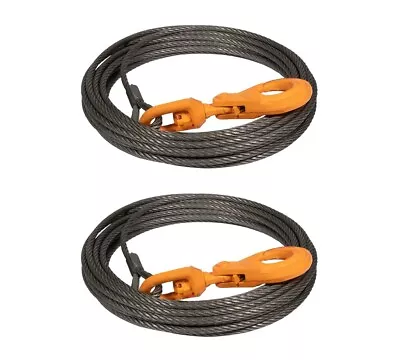 2Pk 3/8 X75' Winch Cable Steel Core Rope Rollback Self Locking 4200 # WLL • $219.99