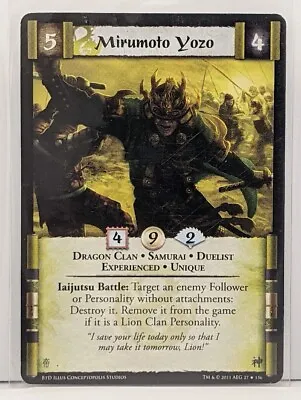 L5R AEG Before The Dawn Mirumoto Yozo EXP (Legend Of The Five Rings) RARE! • $1.99