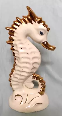 Vintage Beautiful Signed Porcelain 10 Inch Tall Seahorse With Gold Trim • $21