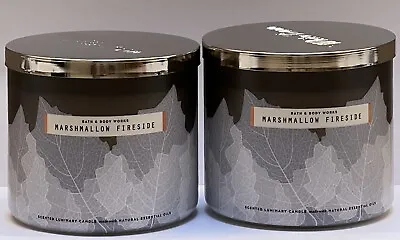 New 2 Bath & Body Works Marshmallow Fireside Scented 3-wick 14.5 Oz Large Candle • $49.99