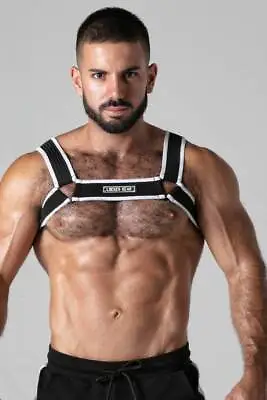 Locker Gear Mens Sexy Clubwear Mesh Strap Chest Harness Gay Interest • £36.50