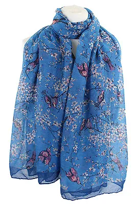 Ladies Scarf Summer Scarf Bird Scarf Bird Print Animal Print Bird In Tree** • £5.49