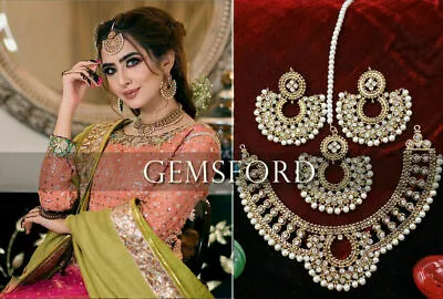 £24.99 • Buy New Style Indian Pakistani Bridal Antique Necklace Earrings Tikka Jewellery Set