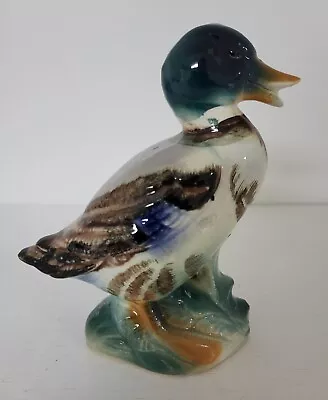 Vintage Ceramic Duck Figurine-Mallard - Great Color Glazed Finish -  • $19