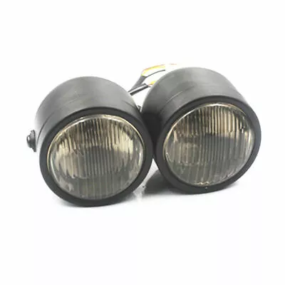 Motorcycle Front Double Twin Round Headlight HeadLamp For Harley Honda Yamaha • $42.39