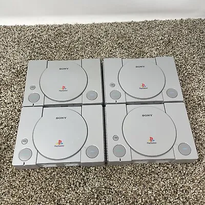 LOT OF 4 Sony PlayStation Classic Gray Console SCPH-1001 FOR PARTS AS IS! 7 • $60