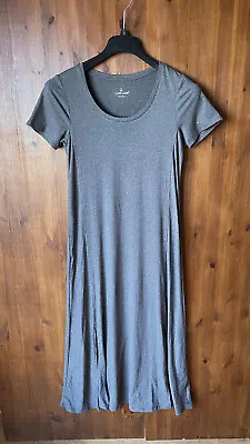 MAXI DRESS Shift T-Shirt Grey Stretch Jersey CUDDL DUDS QVC SMALL 👗 NEW • £9.95