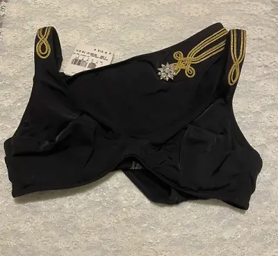 La Perla Resort Collection Bikini Swimsuit 44 8 34C C Cup Black Gold Crystal • $208.99