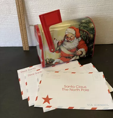 Dear SANTA CLAUS TIN MAILBOX W/4 North Pole Airmail Letters By Bath & Body Works • $13.95