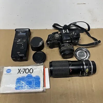 Vintage Minolta X-700 Black Film Camera With Lens & Accessories • $75