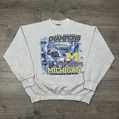 Vintage Michigan Wolverines Sweatshirt Adult XL Gray Rose Bowl Champions • $49.95