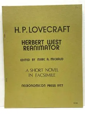 HP Lovecraft Herbert West Reanimator By Marc A Michaud Limited First • £92.49