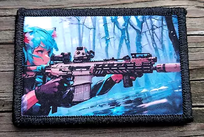 Shooter Girl Morale Patch Hook And Loop Gun Army Shooting Tactical Anime 2A • $8.79