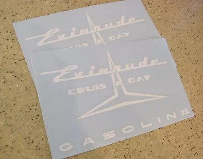 Evinrude Crus-A-Day Vintage Tank Decal 2-PAK FREE SHIP + Free Fish Decal! • $12