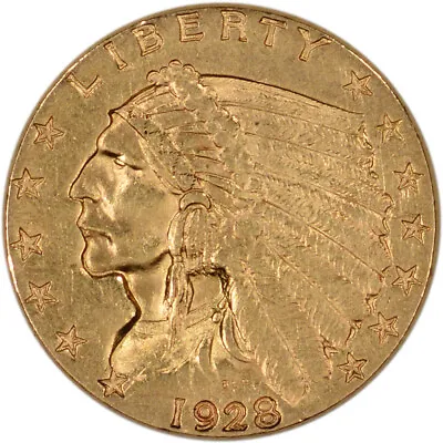 US Gold $2.50 Indian Head Quarter Eagle - Almost Uncirculated - Random Date • $421