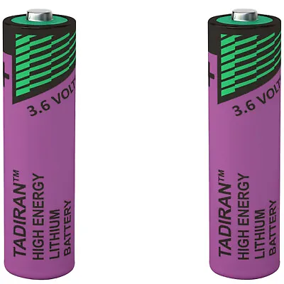 2x TADIRAN AA/R6 LS 14500/SL-760 3.6V LITHIUM BATTERIES 2200 MAh HIGH ENERGY NEW • £8.16