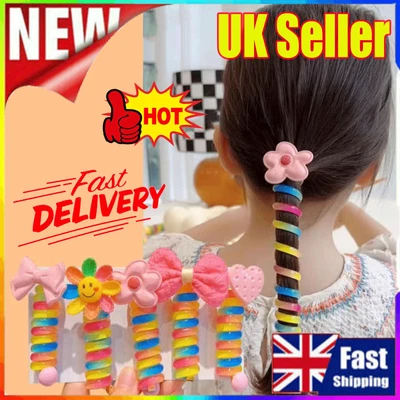 £4.38 • Buy Plastic Telephone Wire Line Elastic Bands Hair Ties Scrunchy Colorful Rubber PA