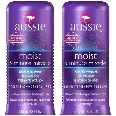 2-Pack New Aussie 3 Minute Miracle Reconstructor Deep For Dry To Damaged Hair 8 • $24.99