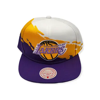 Mitchell & Ness Los Angeles Lakers Paintbrush Adjustable Snapback Hat Cap • $38.99