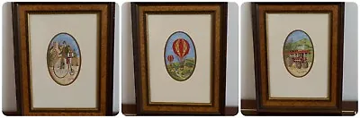 Three Vintage Framed Cash's Miniature Fine Silk Woven Pictures Lovely Condition • £35