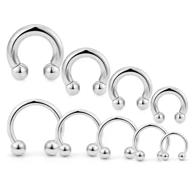 Surgical Steel Horseshoe Septum Gauge Eyebrow Lip Ring Piercing Stretcher 8G-00G • $5.82