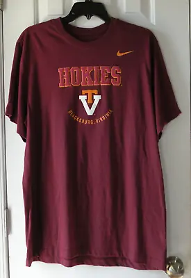 Nike Virginia Tech Hokies T-Shirt Large The Nike Tee Short Sleeve Maroon • $25