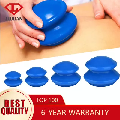 4pcs Anti Cellulite Silicone Medical Vacuum Massage Cupping Cups Therapy Set UK • £10.95