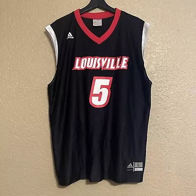 Vintage Louisville Cardinals Black Adidas Men’s Basketball Jersey #5 Size Large • $29.99