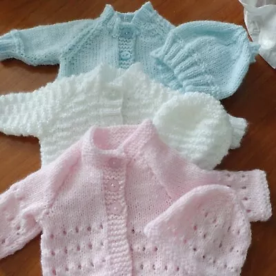 Hand Knitted Premature Baby Cardigans Bundle • £9.99