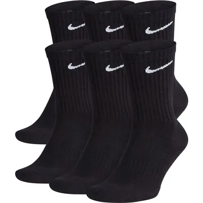 Nike Everyday Cushioned Training Crew Socks 6 Pair Mens Black Multi Size Casual  • $56.99