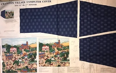 $4.99 • Buy Cranston Village Computer Cover Panel QUILT, SEW,  FABRIC Fits 15” Or 17” 