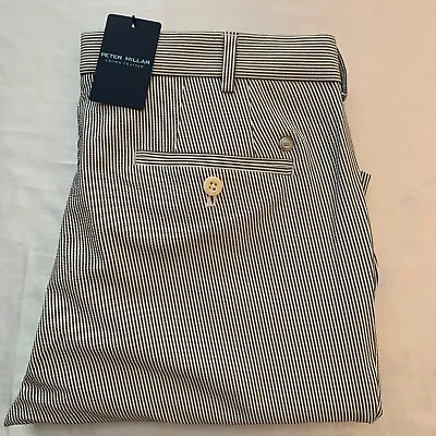 Peter Millar Seersucker Matlock Pants Mens 34x32 Stretch New NWT $185 👀🔥 • $79.99