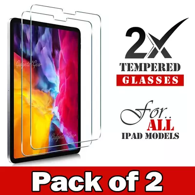 2X Tempered Glass Screen Protector Fr IPad 9th 10th 7th 6th 5th Gen Air 1 2 4th • $11.49