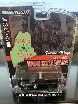 Greenlight 1/64 GREEN MACHINE Maine State Police 2021 Ford PI Utility SUV • $9