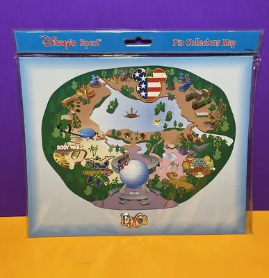 Vintage 2001 Walt Disney World Epcot Park Pin Map W/ 1 Pin RARE • $50