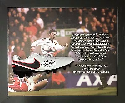 £229 • Buy Dome Framed Manchester United Ryan Giggs Signed Nike Football Boot Proof & Coa