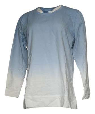 $9.99 • Buy Denim & Co. Women's Top Sz S French Terry Dip Dye Long-Sleeve Tunic Blue A346977