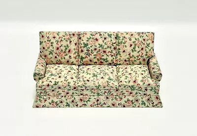 1:12  Vintage Dollhouse Couch Miniature Furniture Floral Fabric  Padded Sofa • $22.99