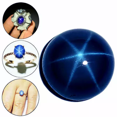 6mm Natural Blue Star Sapphire Round Cabochon Loose Stone 6 Rays Gemstones • £5.70