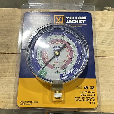 Yellow Jacket 49138 3-1/8  30  0-350 Psi R-22 / 404A / 410A Gauge. D3 • $34.15