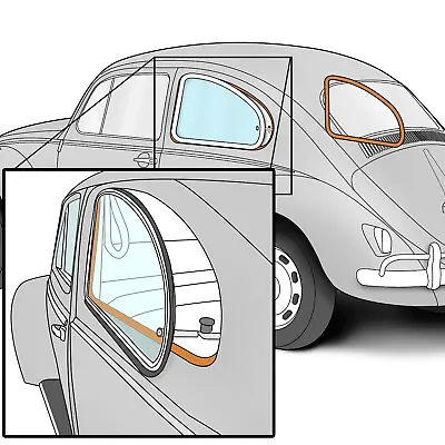 136  White Pop Out Quarter Window Pinch Welts For 1950-77 VW Super / Beetle & T3 • $29.95