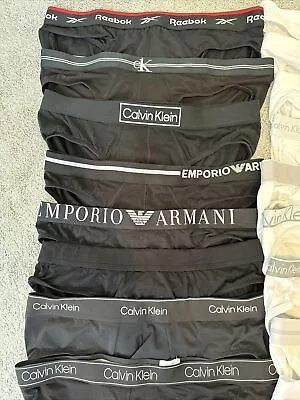 Men’s Briefs Bundle - 5 XL Pairs In White / Black - Calvin Klein / Armani / Box • £50