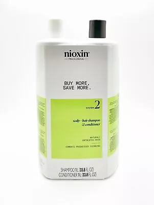 Nioxin System 2 Scalp + Hair Shampoo Natural / Untreated Hair 2024 Pack 33.8 Oz • $47.83